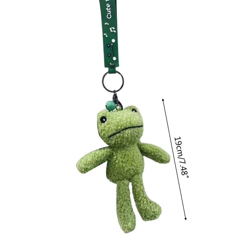 Mini porte-clés pendentif en peluche pour d'école grenouille, mignon, créatif pour poupée pour