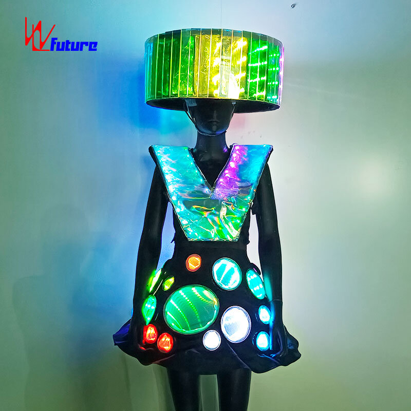 Ropa luminosa creativa de cielo estrellado LED, ropa de rendimiento de música temática