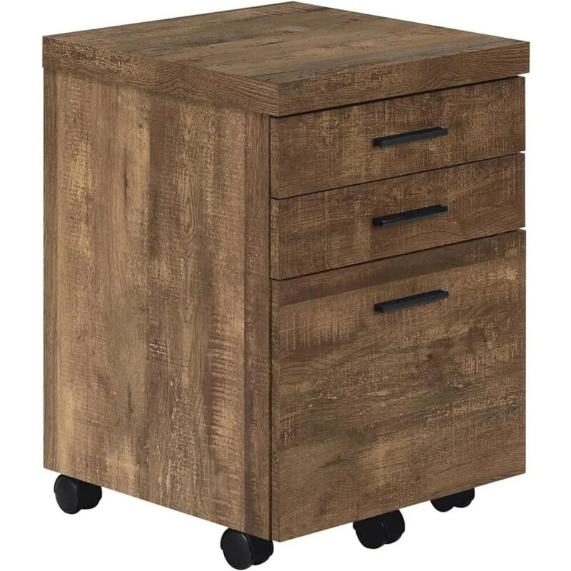 Contemporary Filing Cabinets Storage Brown Office Work Printer Stand Laminate Rolling Mobile File Furniture