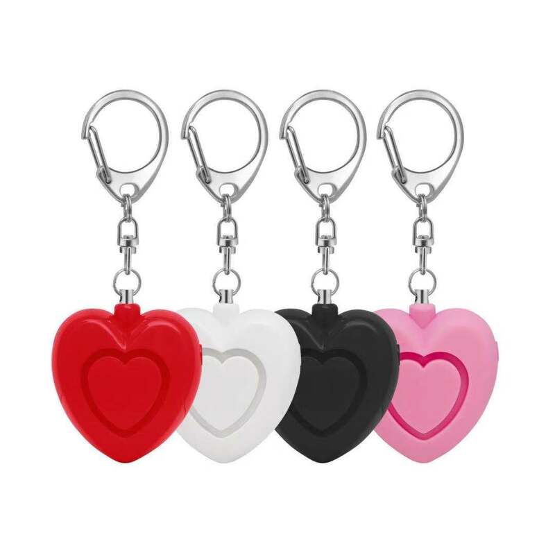 Small Personal Anti-Attack, Alarm and Alert Protection Keychain, DB, with LED Light Coy Heart-Shaped