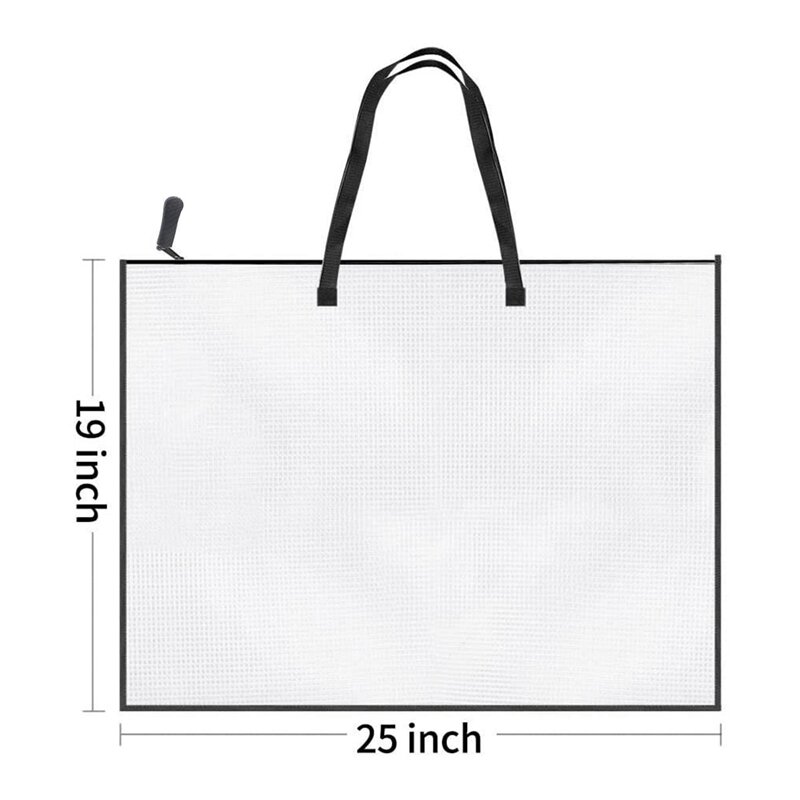 2 Pack 19X25 Inches Art Portfolio Case, Portfolio Folder For Artwork, Posters Storage Bag With Zipper And Handle Folder Durable