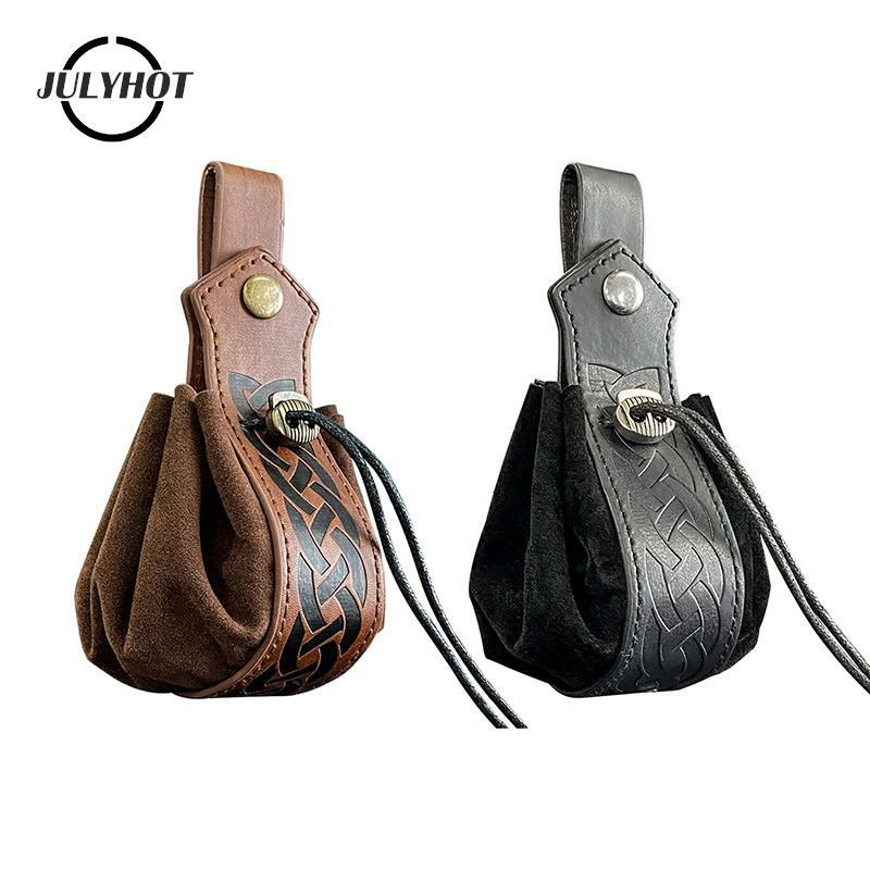 1Pc Mini Bag Coins Retro Bag Pouch Men Medieval Viking Women Cosplay Costume Outdoor Hiking Waist Bags Accessories