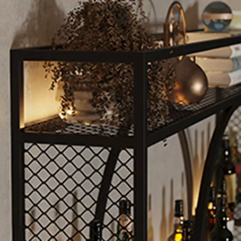 Rak anggur emas kabinet Eropa dekoratif minuman keras tampilan dalam ruangan rak anggur wiski dapur Bar furnitur