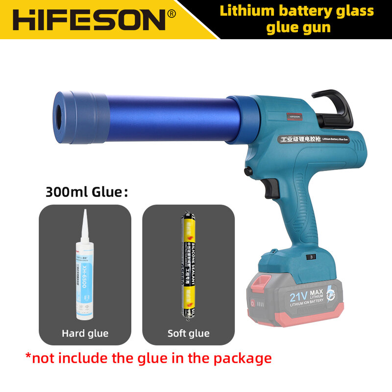 HIFESON-pistola de calafateo eléctrica, sellador automático de pegamento eléctrico, herramienta eléctrica adhesiva para Makita de 18V, 21V y 26V, 300ml