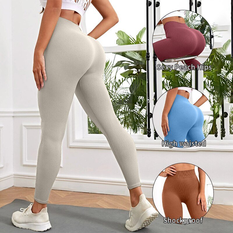 TUNIControl-Pantalon de yoga taille haute sans couture pour femme, collants de course, leggings de sport, gym, fitness