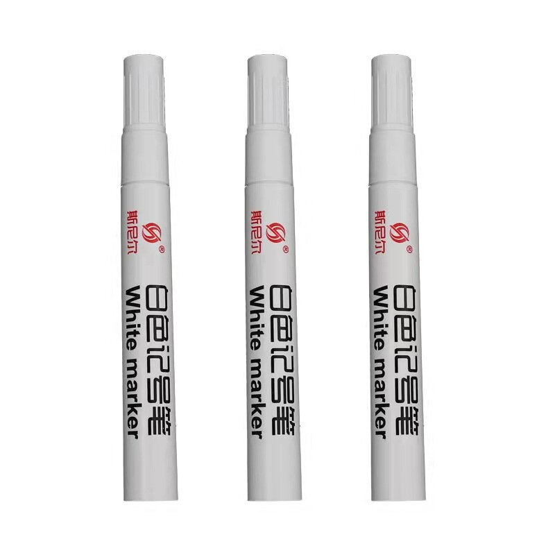 Wit Marker Pen Alcohol Verf Vette Waterdichte Band Schilderen Graffiti Pennen Permanente Gel Pen Voor Stof Hout Lederen Marker