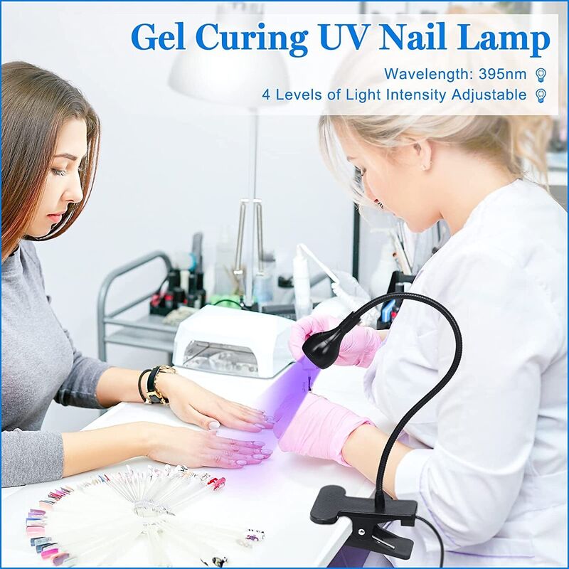 Led Ultraviolet Lights UV Nail Lamp 395nm UV Led Desk Lamp Black Light Manicure Dryer UV Curing Light for Resin Curing Nail Art