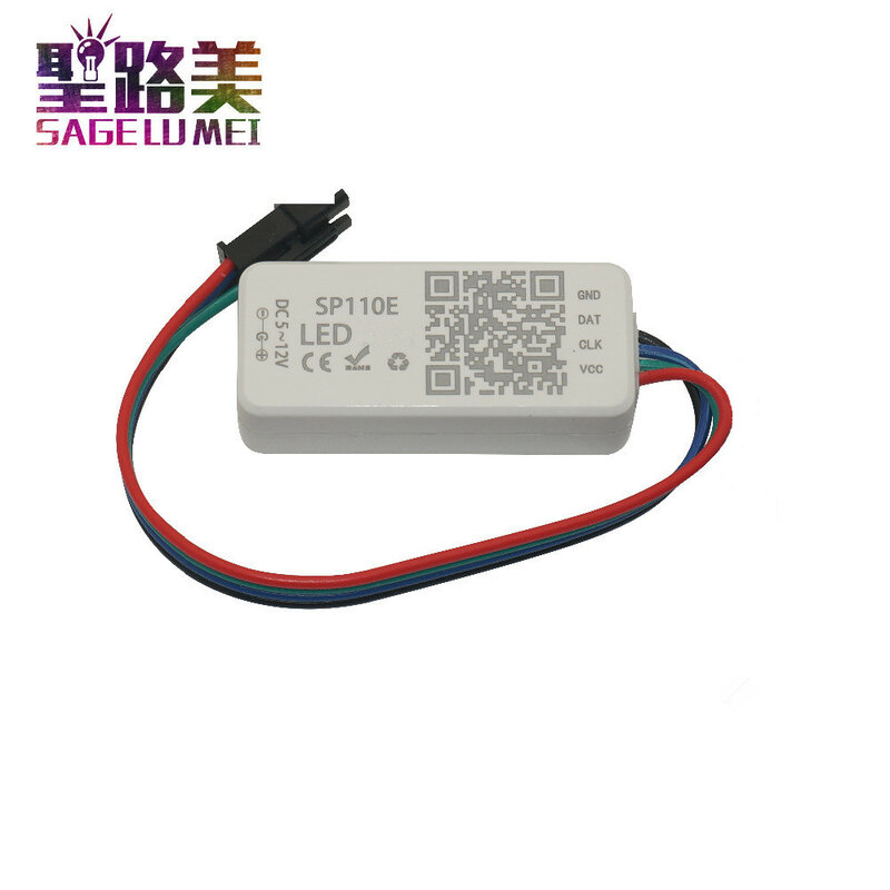 Controlador LED compatible con Bluetooth DC5-24V SP110E, SP105E, SP107E, música, SP108E, wifi, para WS2811, WS2812, píxeles