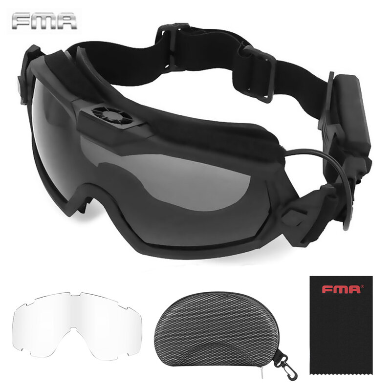 FMA Airsoft Regler Brille mit Fan Aktualisiert Version Anti Nebel Tactical Goggles Airsoft Paintball Sicherheit Augenschutz Brille