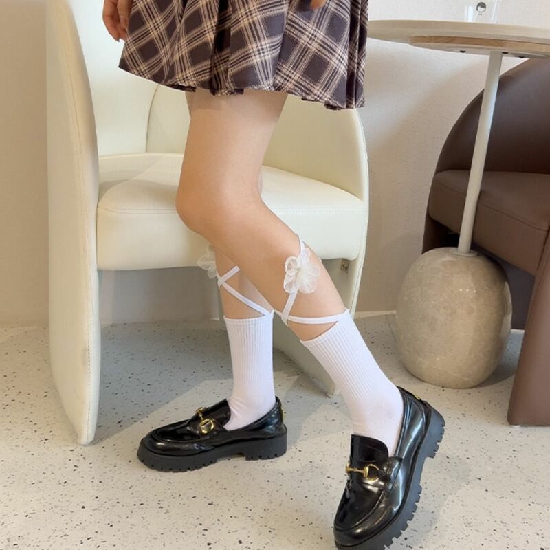 جوارب زهرة لوليتا اليابانية ، جوارب أنبوبية متوسطة ، Jk منتصف الساق ، شريط ، أحادي اللون ، سميك ، مكتب