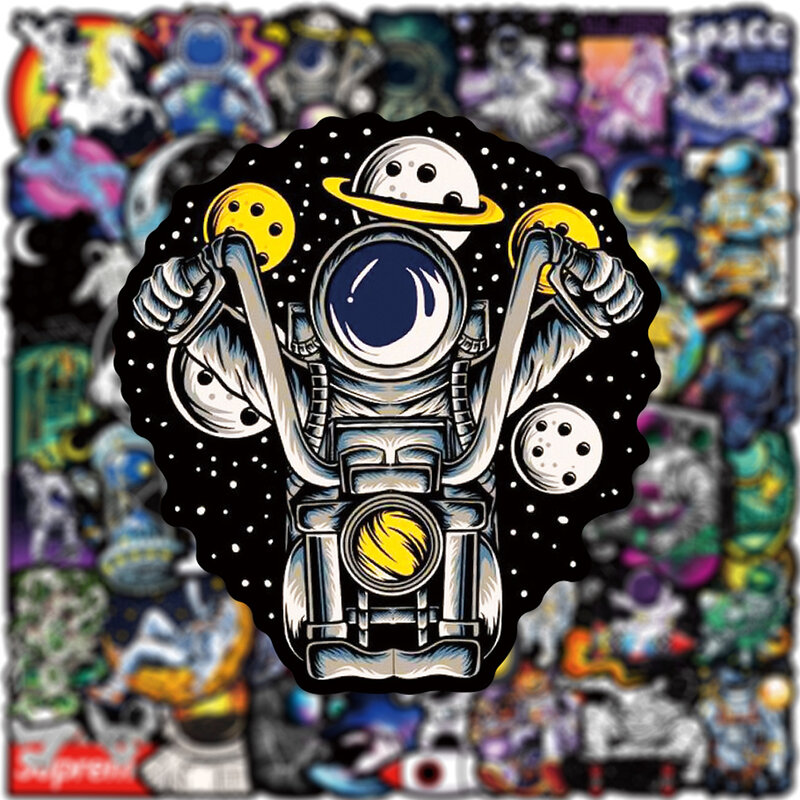 10/30/50PCS Cartoon Outer Space Astronauts Stickers for Kid Toy DIY Phone Case Diary Laptop Cool Waterproof Sticker Decals Decor