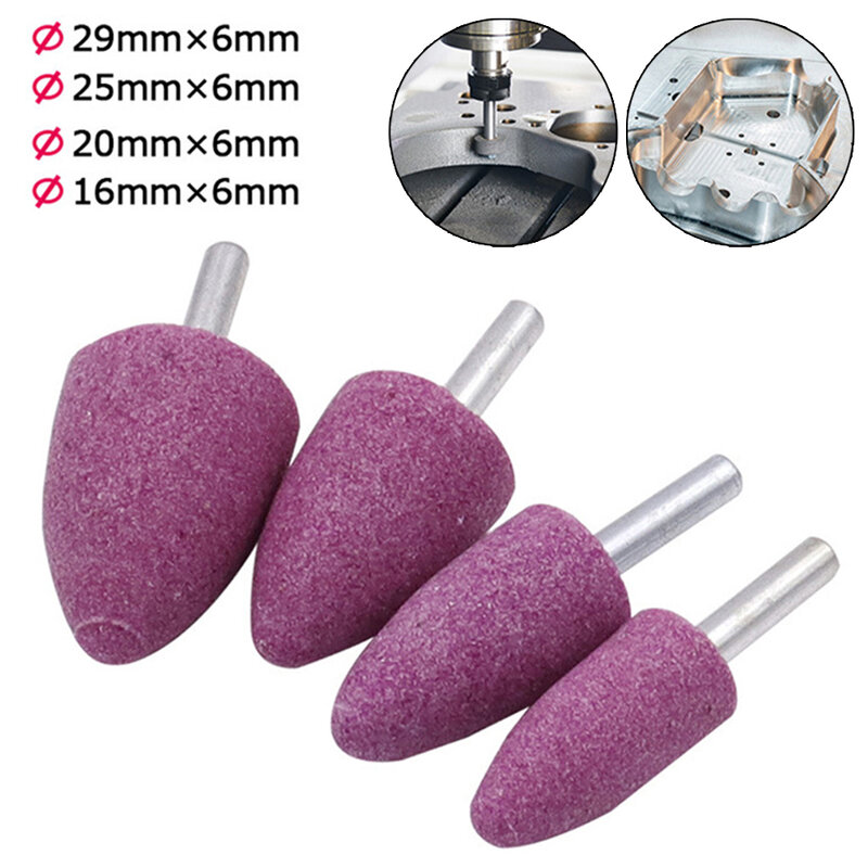Abrasive Disc Grinding Head Abrasive Tools 6mm Shank Conical Corundum Grinding Stone Sanding Disc Power Rotary Tools