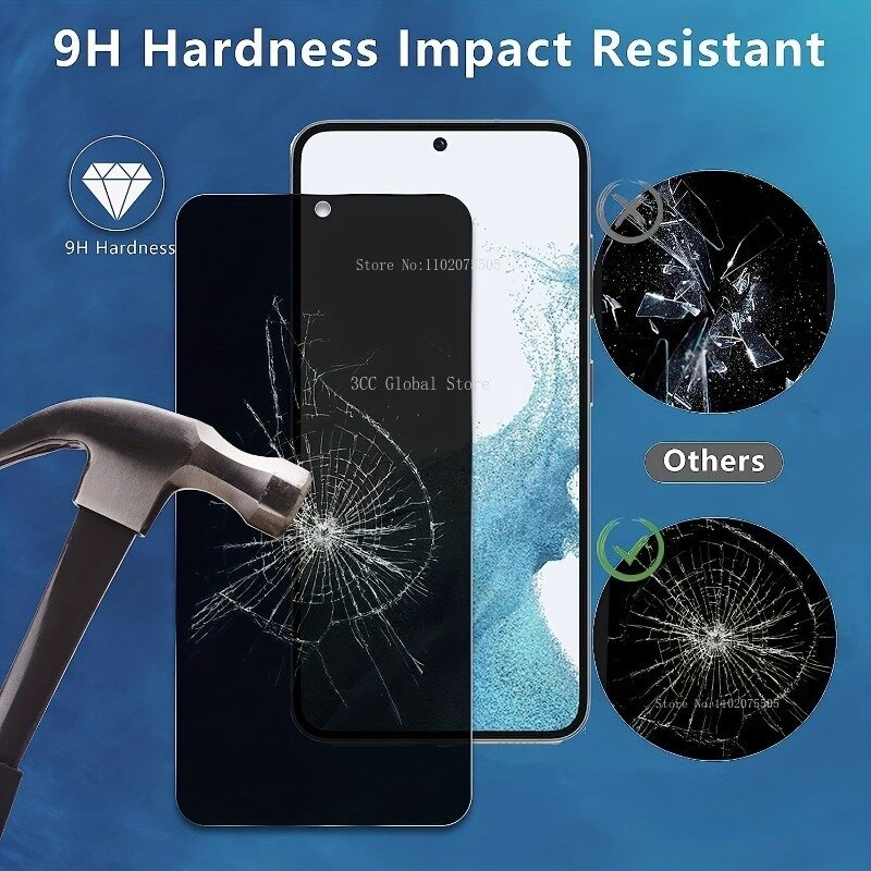 2packs 9H Privacy Tempered Glass for Samsung Galaxy S23 Plus S22 S21 S20 Plus Protective Glass Film