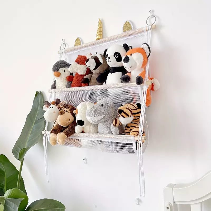 1/2/3 Schicht böhmischen Wandbehang Plüsch Spielzeug Veranstalter platzsparend für Schlafzimmer in der Lage, mehrere Sachen zu Hause Lagerung zu halten