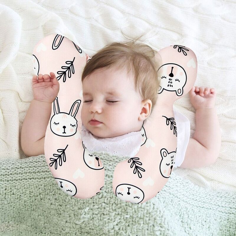 Almohada de fibra de poliéster para cochecito de bebé, soporte de cuello de viaje, almohada en forma de U, accesorios de cochecito, protección de la cabeza