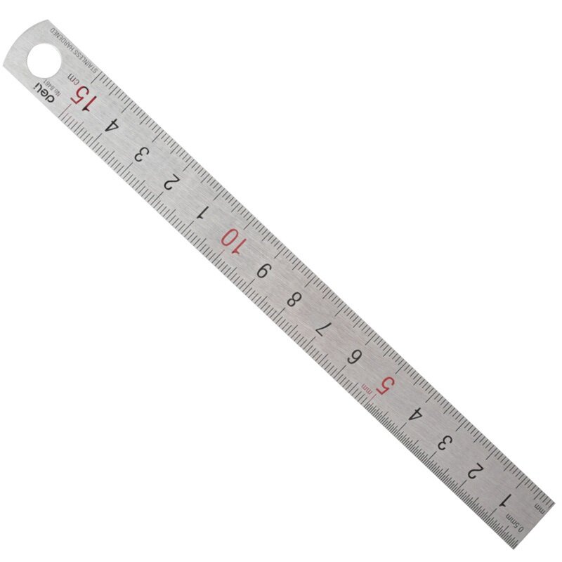 15cm Deli Stainless Steel Metal Straight Ruler CM Scale Measuring Tool Artist Student Drawing Stationery Office School Supply