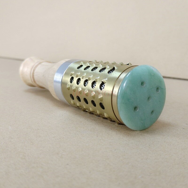 Wooden Stick Jade Massager Roller Scrollable Warm Moxibustion Moxa Cold In Uterus Face Eye Massage Tool Health Body Therapy