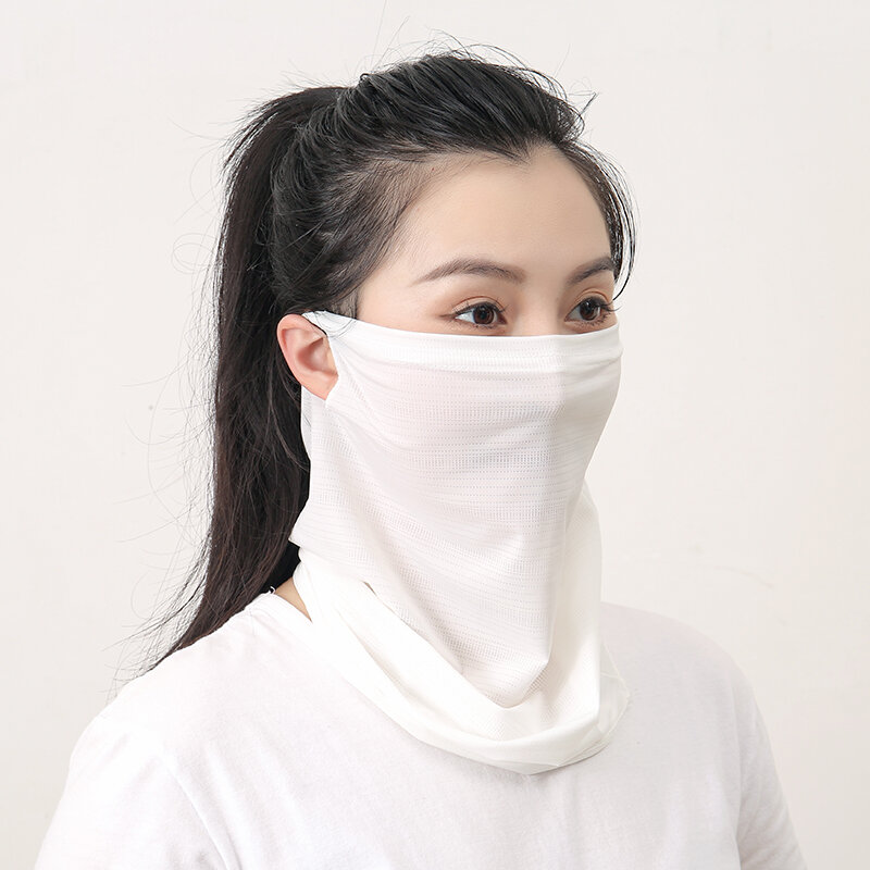 UV Protection Outdoor Neck Wrap Cover Sports Sun Proof Bib Ice Silk Mask Face Cover Neck Wrap Cover Sunscreen Face Scarf
