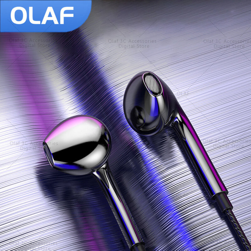 Olaf 3.5Mm Wired Hoofdtelefoon In Ear Headset Bedrade Koptelefoon Met Microfoon Bass Stereo Oordopjes Sport In-Line Controle voor Telefoons