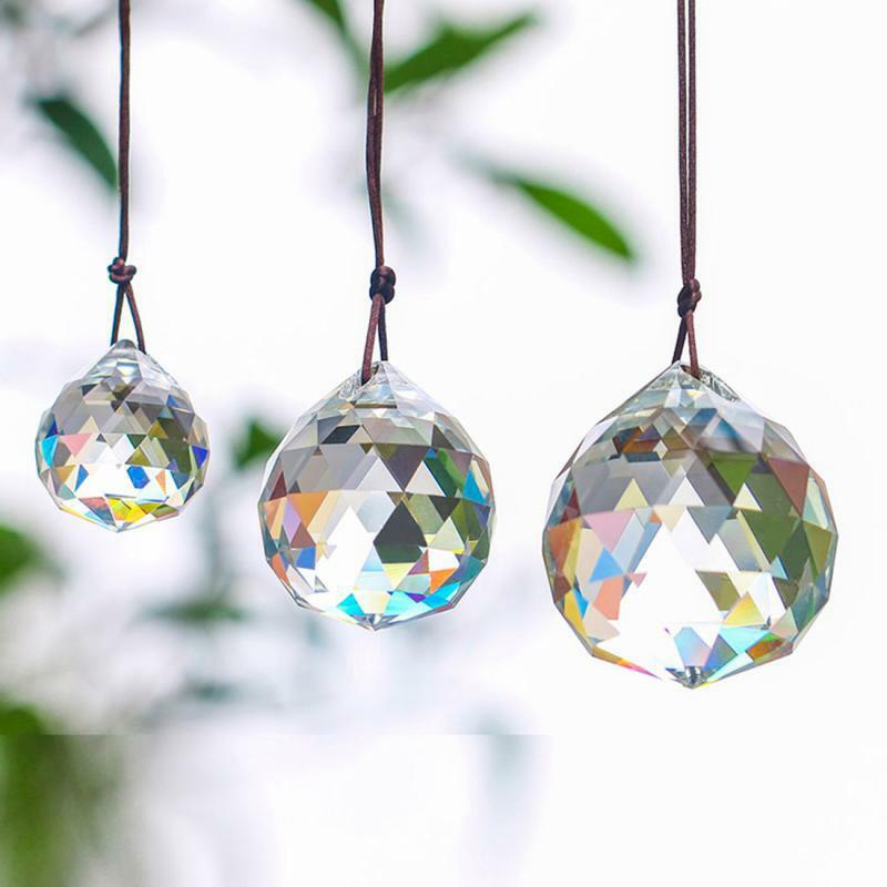 20/30/40/50Mm Clear Crystal Feng Shui Lamp Ball Prism Rainbow Zon Catcher Bruiloft Decor thuis Bruiloft Decoratie Ornament
