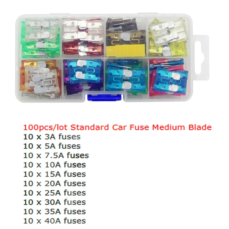 Profil kleine Klinge Auto Sicherung Sortiment für Auto Auto LKW 2/5/7//10/15/20//35a Sicherung mit Kunststoff box
