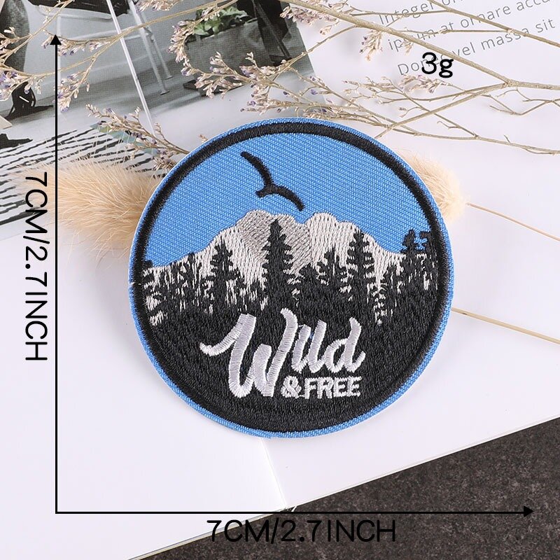 Hot Selling Borduurpatch Diy Thermoadhesive Sticker Cirkelvormige Badges Embleem Ijzer Op Patches Stoffen Tas Hoed Stof Accessoires