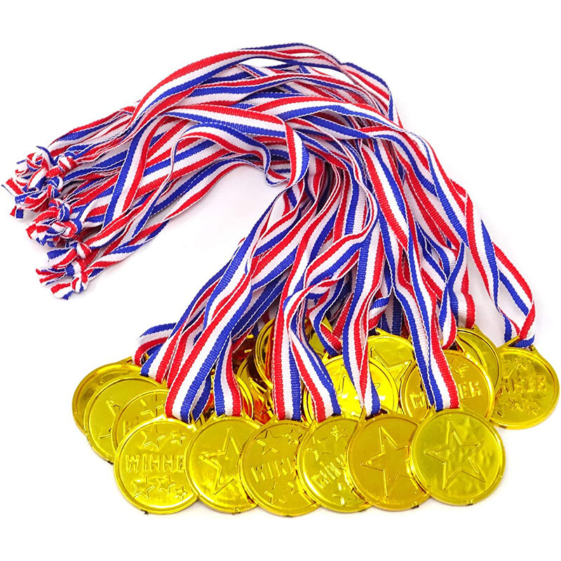 5/10/20pcs Children Plastic Gold Winner Award Medals Party Favor Sports School Competition Class Rewards Pinata Fillers Carnival