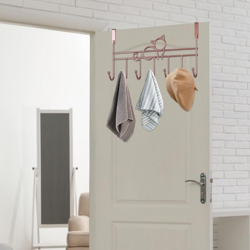 Hooks Over The Door Home Bathroom Organizer Rack Clothes Coat Hat Towel Hanger Bathroom Kitchen Accessories Holder Door Hang