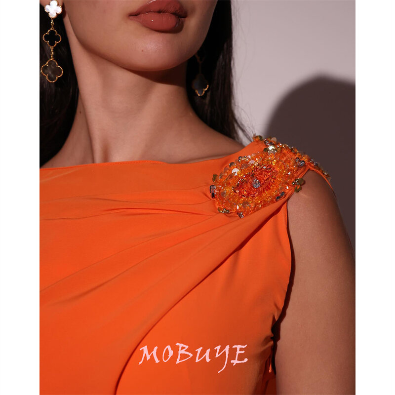 MOBUYE 2024 Popular O Prom Dress Ankle-Length With Short Sleeves Evening Fashion Elegant Party Dress For Women