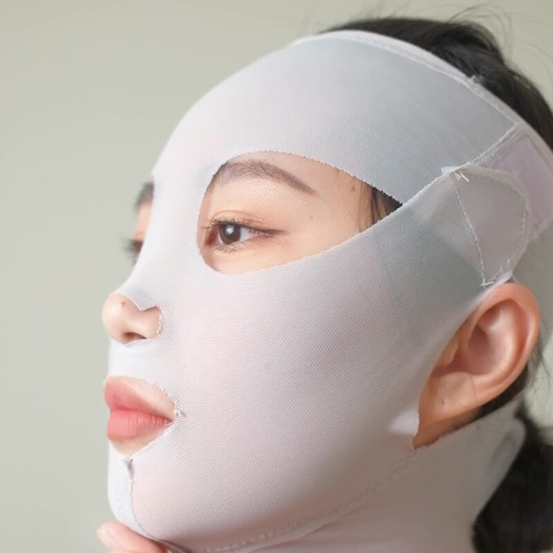 Masque de sommeil 3D réutilisable pour femmes, respirant, anti déformable, amincissant, spoeur en V, lifting complet du visage