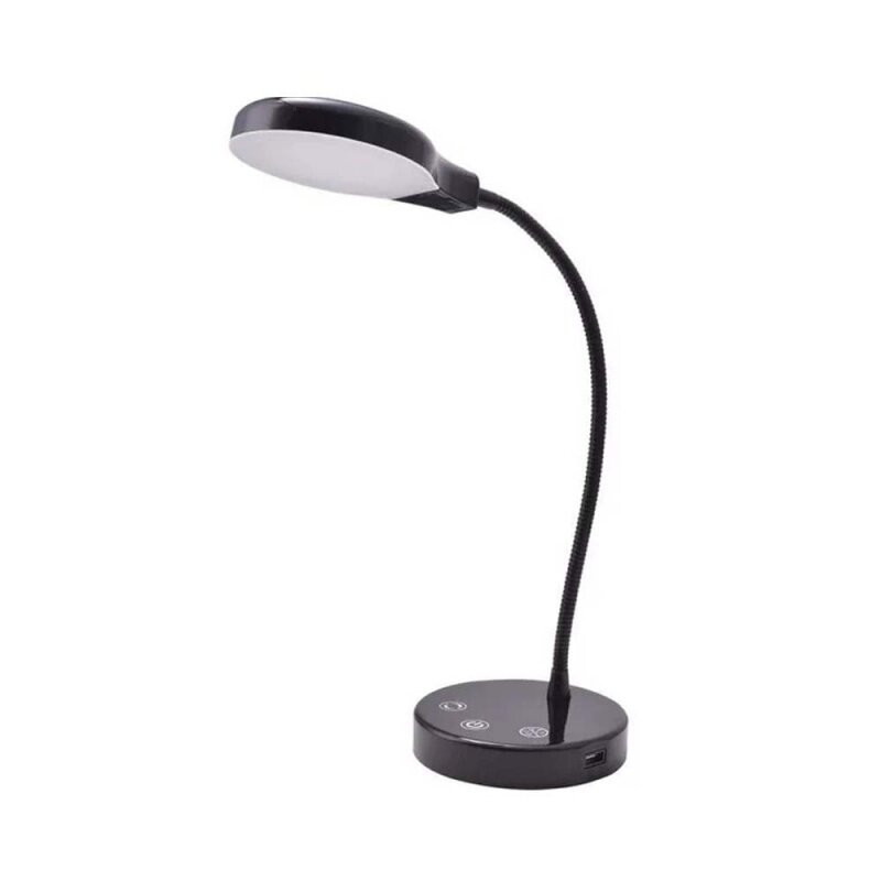 Filagi nowoczesne przyciemniana lampa biurkowa LED z Port ładowania USB, czarne wykończenie, dla wszystkich grup wiekowych