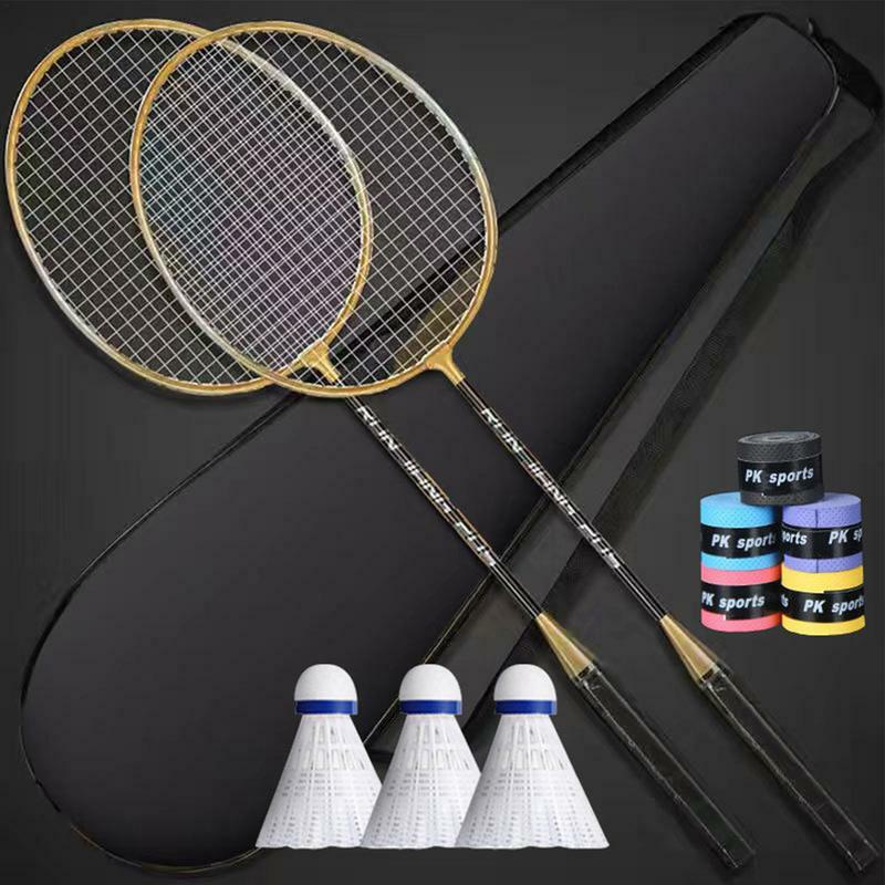 Badminton Racquet Professional Badminton Set For Adults Lightweight Badminton Equipment Sweat Absorbent For Adults