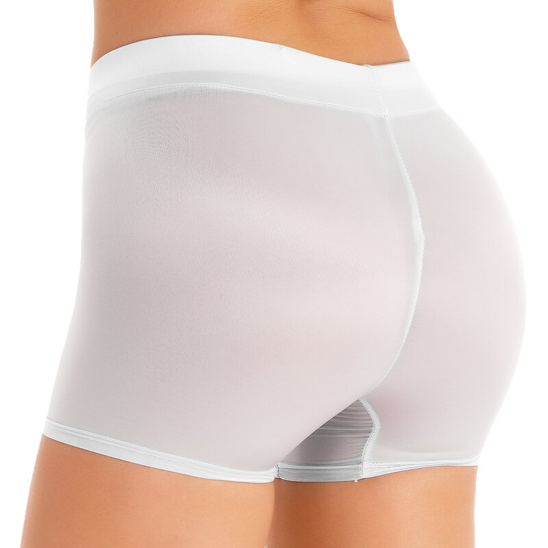 Mulher semi transparente shorts hotpants malha brilhante puro treino de fitness calças curtas calcinha rave festa booty shorts clubwear