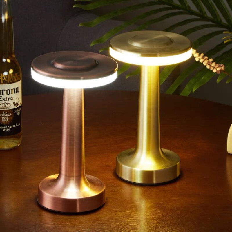 LED Retro Bar Table Lamp Touch Sensor Wireless Desk Lamp USB Rechargble Bedside Lamp for Restaurant/Coffee/Home/Bedroom Decor