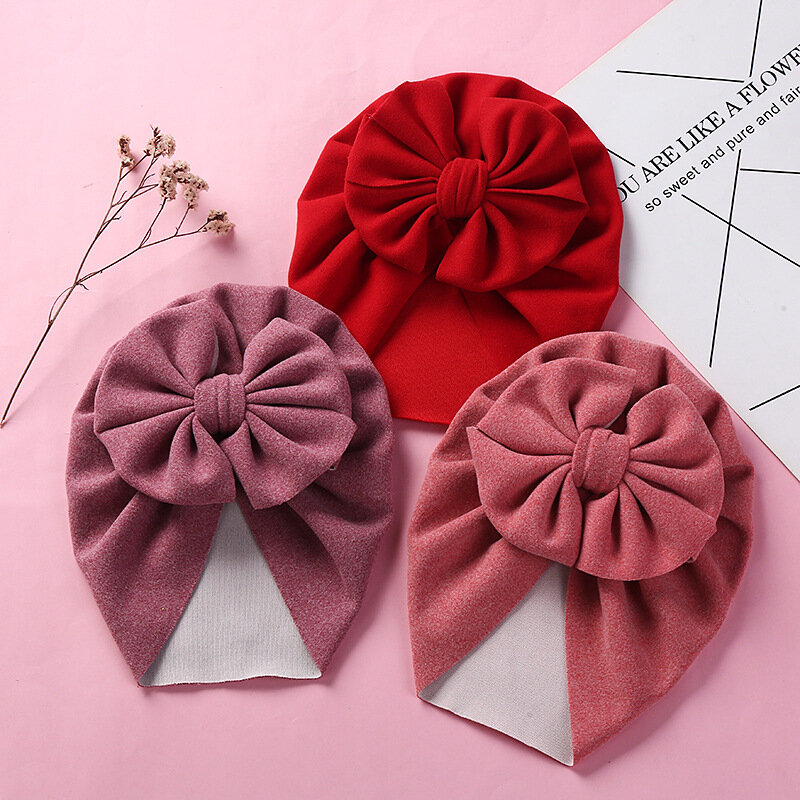 Baby Hair Accessories Imitation Cashmere Knot Bow Babes Caps Hat  Turban Head Wrap for Toddler Kids Girl Infant Baby Beanie