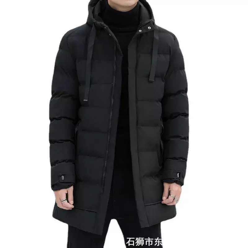 Cotton Coat with High Collar Windproof Cotton Coat with High Collar Warmth Men's Winter Parka Hooded Down Coat for Outdoor Snow