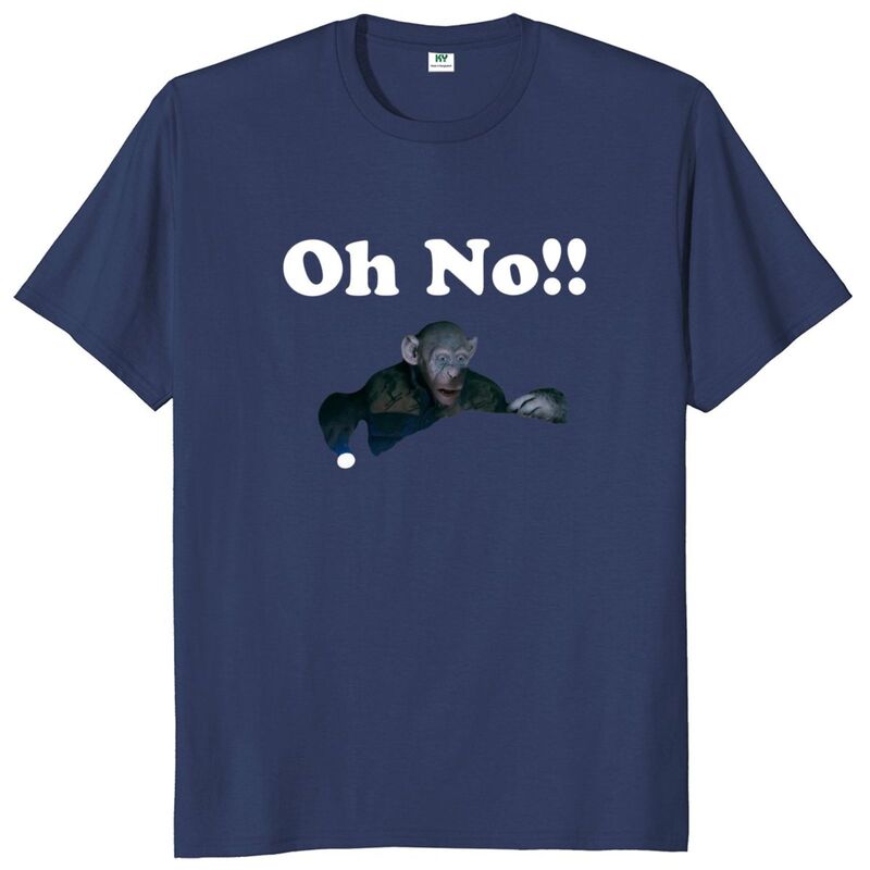 Unisex O-decote camiseta de manga curta, 100% algodão, macio, engraçado Meme Tendência, gráfico Y2k, tamanho UE, Oh No Monkey