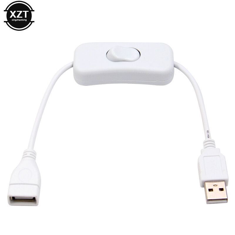 Cabo USB com ligar e desligar, Extensão Toggle para lâmpada USB, ventilador, linha de alimentação, adaptador durável, venda quente, 28 centímetros