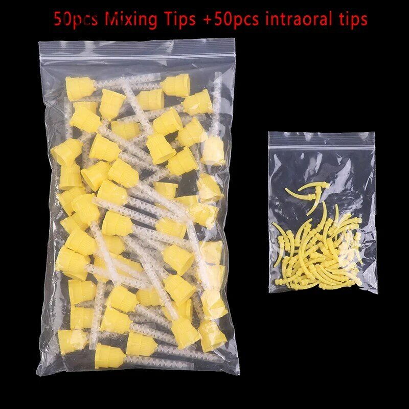 50pcs Dental Mixing Tips Impression Materials Lab Denture Laboratory Color Tubes Disposable Silicone Rubber