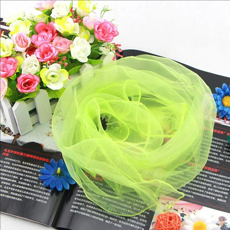 Performance Dance Show Silk Scarf Multicolore Solid Color Scarf Women Summer Spring Transparent Square Chiffon Scarves 70*70cm