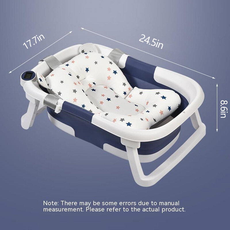 Baignoire en silicone coordonnante pour bébé, bain de pieds pliable, détection de température en temps réel, E27