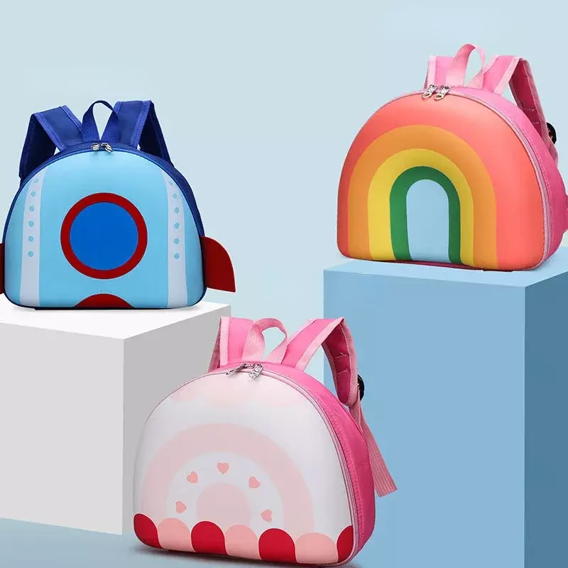 Mochila arco-íris versão coreana para crianças, escola de jardim de infância, meninos e meninas de 3 a 5 anos, bolsa de crianças fofa, nova, 2024