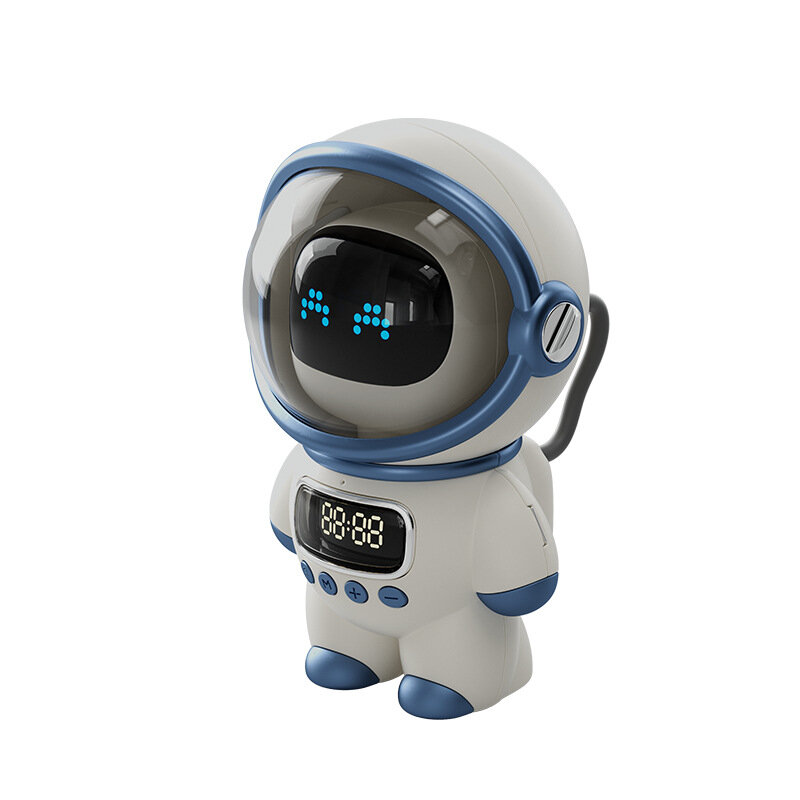 Astronauta inteligentny Bluetooth alarm dźwiękowy zegar kreatywny dom radio TF card FM zegar AI inteligentny domofon audio.