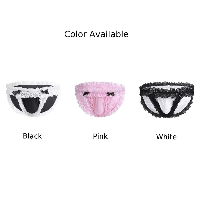 Men's Sexy Sissy Pink Underwear, Cuecas de renda, Bolsa Lingerie, Bikini Bottom, Cuecas macias, Calcinha Erótica Masculina, Gays Roupas