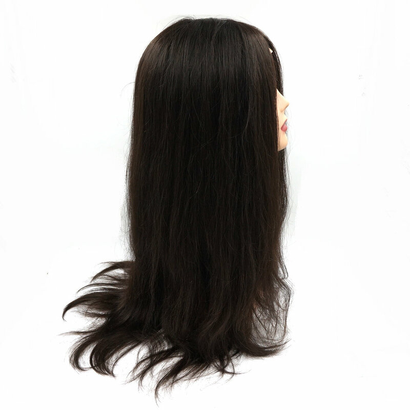 Hstonir meidical peruca de silicone com laço suíço frente europeu remy peruca cabelo glueless para o paciente longo cabelo antialérgico topos g038