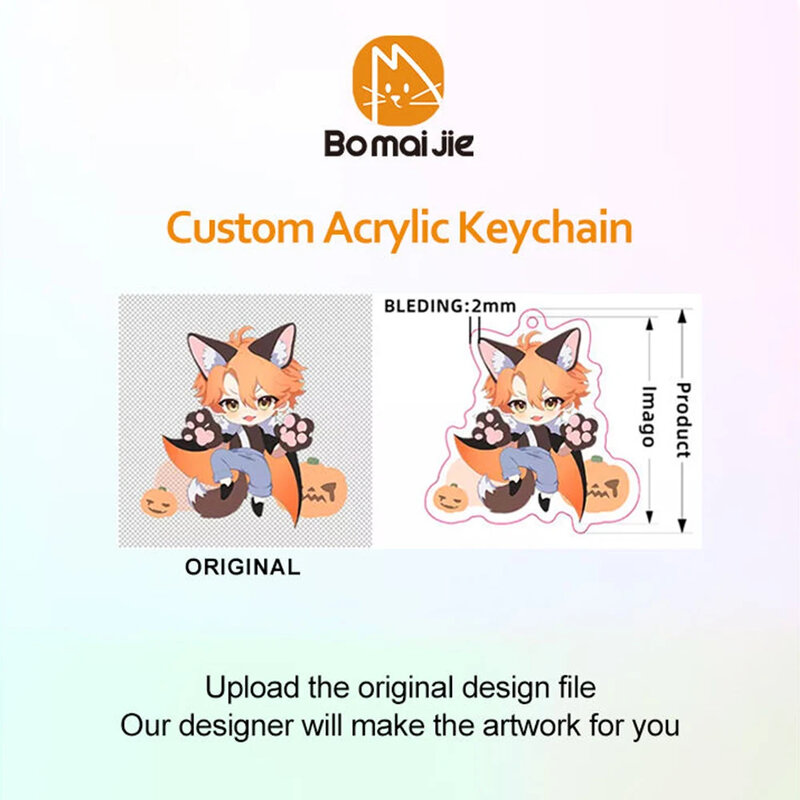 Bomaijie พวงกุญแจอะนิเมะแบบกำหนดเองพวงกุญแจอีพ็อกซี่ใส