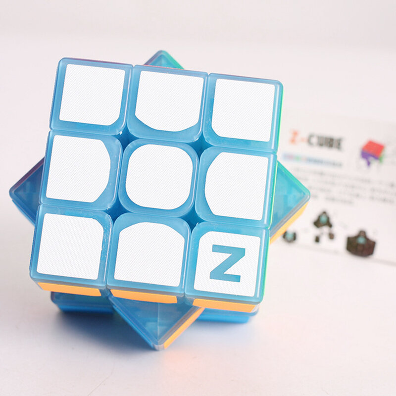 Babelemi ผ้าลินินสำเร็จรูปสติกเกอร์ Luminous Blue 3X3X3ความเร็ว Magic Cube อัพเกรดรุ่นปริศนาของเล่นเพื่อการศึกษาเด็ก