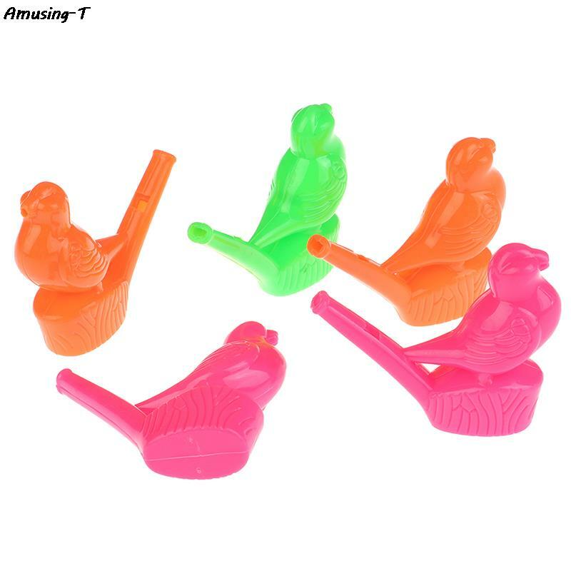 Colorful Plastic Water Bird Whistle, Party Whistles para crianças, brinquedo de instrumento musical, Noise Maker Toys, novidade, 5pcs