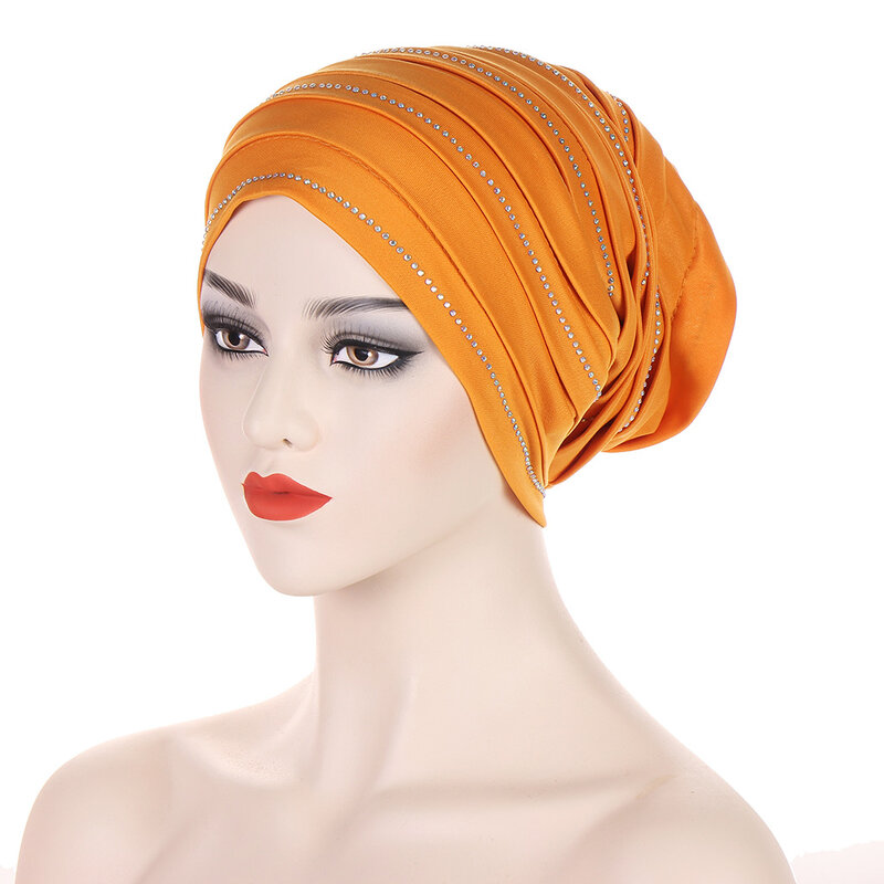 African Caps African Headtie Spring Autumn Fashion Style African Women Solid Color Polyester Headtie African Hats