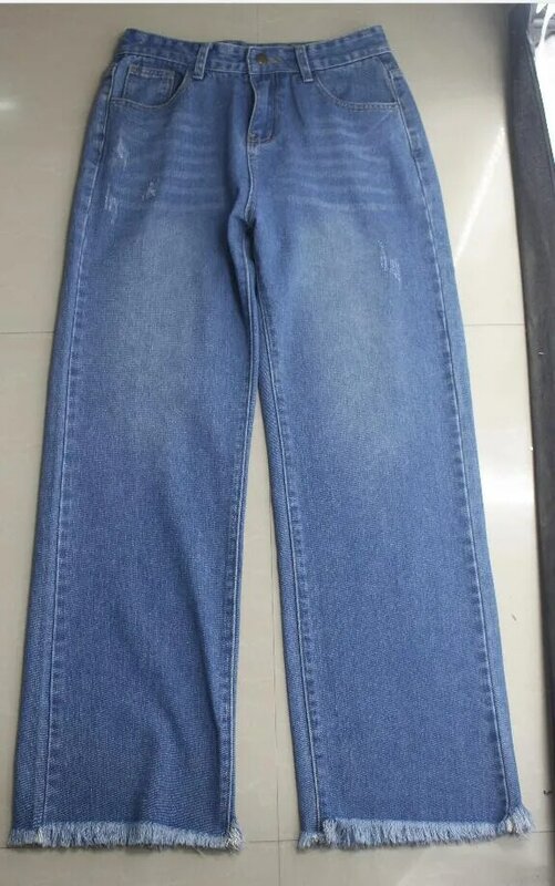Женские демисезонные джинсовые длинные брюки 2024, Модные Винтажные повседневные уличные брюки со средней талией и карманами